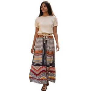 VENUS Side Slit Geometric Maxi Lightweight Skirt Brand New! XS